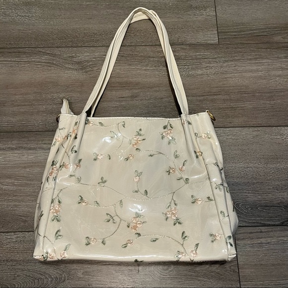 Floral cream shoulder bag - Picture 3 of 7